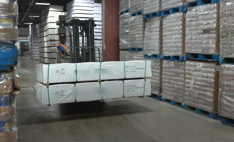 Industry warehouse with imported plywood