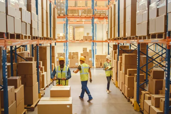 Organized warehouse inventory supporting food and beverage stock management
